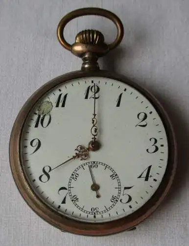 schöne 800er Silber Herren Taschenuhr Marke Junghans um 1930 (134779)