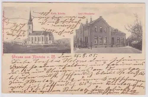 903215 Mehrbild Ak Gruß aus Rinteln katholische Kirche und Pfarrhaus 1905