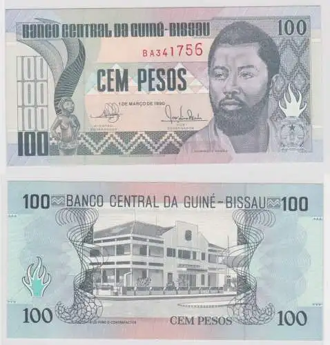 100 Peso Banknote Guinea-Bissau Guiné-Bissau 1990 bankfrisch UNC P11 (162038)