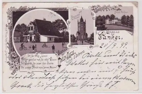 99505 Ak Lithographie Gruß aus Panker Gasthaus zur ohlen Liese 1899