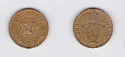 1 Krone Messing Münze Dänemark 1931 (134593)