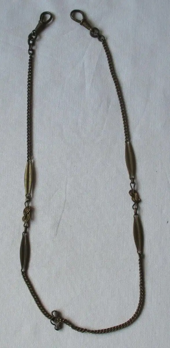 alte Messing Taschenuhrkette Uhrkette Länge 43 cm (145210) 0