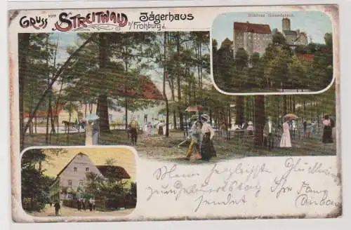 99798 AK Gruss vom Streitwald bei Frohburg - Jägerhaus, Schloss Gnandstein