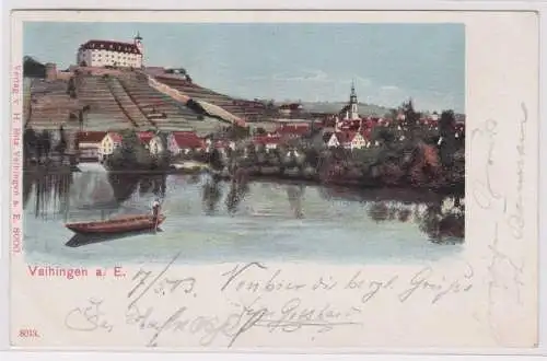 900844 AK Vaihingen an der Ems - Teichpartie mit Schloss und Kirche 1903