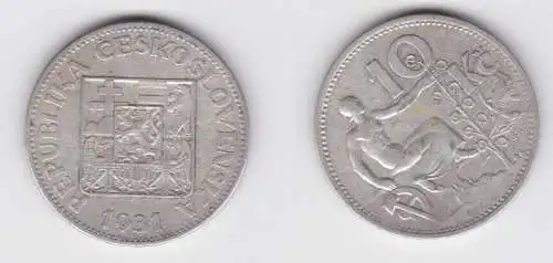 10 Kronen Silber Münze Tschechoslowakei 1931 (140796)