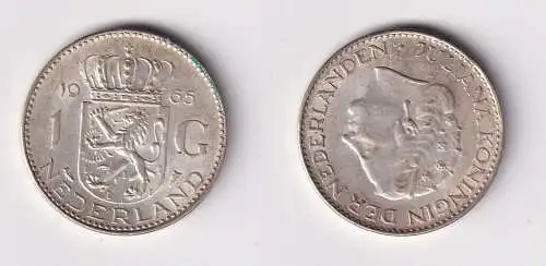 1 Gulden Silber Münze Niederlande 1965 vz (166368)