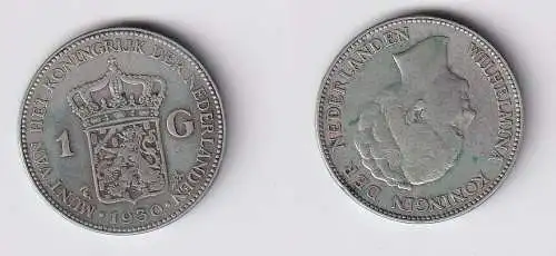 1 Gulden Silber Münze Niederlande 1930 ss (166147)