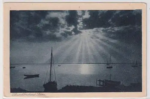 92498 Ak Durchbrechende Sonne Ostseebad Stolpmünde Ustka um 1930