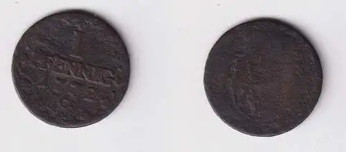 1 Pfennig Kupfer Münze Sachsen 1772 C s (145783)