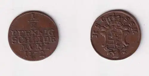 1/2 Pfennig Kupfer Münze Sachsen Coburg Saalfeld 1772 vz (134226)