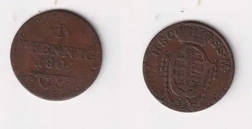 1 Pfennig Kupfer Münze Sachsen Coburg Saalfeld 1804 ss (131284)