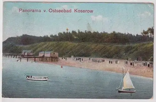 64410 Ak Panorama v. Ostseebad Koserow auf der Insel Usedom 1921