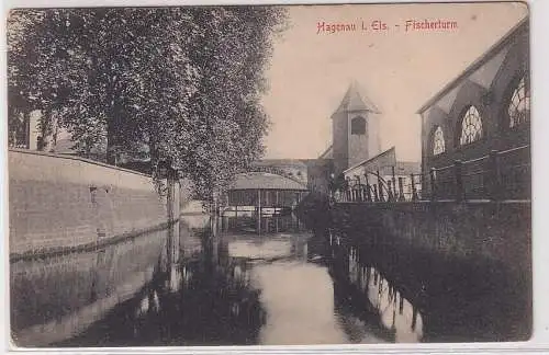 88266 Ak Hagenau i. Els. Fischerturm Feldpost 1916