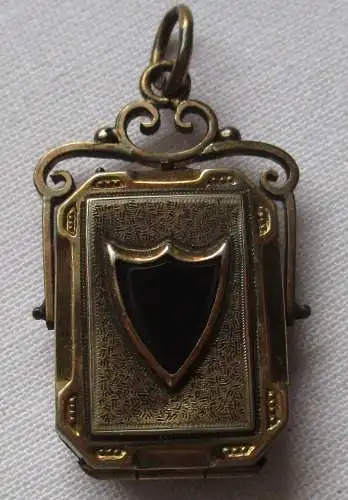 Anhänger Medaillon mit Onyx Wappen für die Taschenuhr Uhrkette (135486)