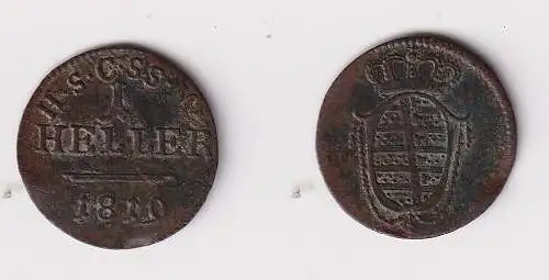 1 Heller Kupfer Münze Sachsen Coburg Saalfeld 1819 ss (111159)