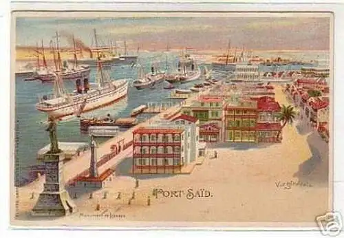 00656 Ak Afrika Lithographie Ägypten Port Said 1900