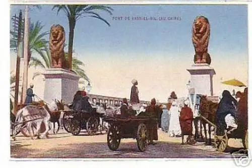 10097 Ak Kairo Pont de Kasr-el-Nil Ägypten um 1920