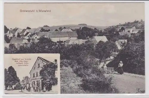 84183 Mehrbild Ak Gräfenstuhl bei Mansfeld Gasthof zur Linde um 1910