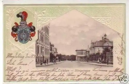 19985 Passepartout Ak Eisleben Königstraße 1903