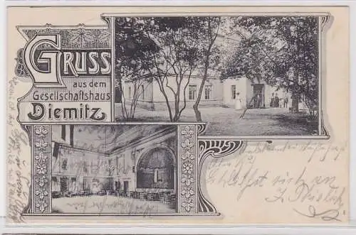 71907 Mehrbild Ak Gruß aus dem Gesellschaftshaus Diemitz 1910