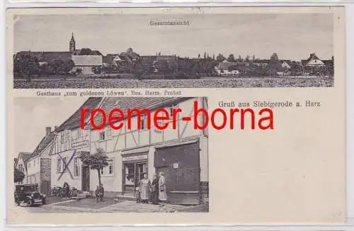 81464 Mehrbild Ak Gruß aus Siebigerode a. Harz Gasthaus zum goldenen Löwen 1935