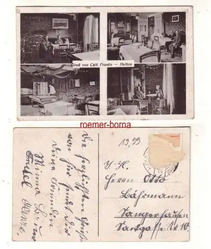 80033 Mehrbild Ak Helbra Gruß vom Café Franke um 1940