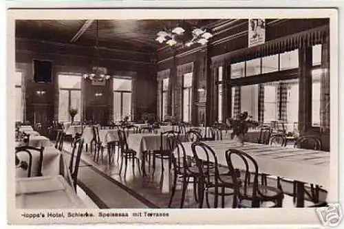 08133 Ak Hoppes Hotel Schierke Speisesaal um 1940