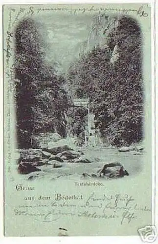 08710 Mondscheinkarte Gruß aus dem Bodethal 1900