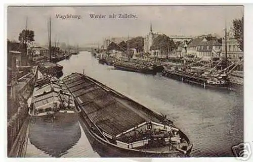 17487 Ak Magdeburg Werder mit Zollelbe um 1910