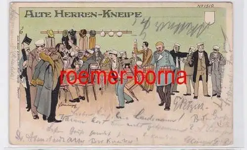 80914 Künstler Ak Bruno Bürger Nr. 1510 Alte Herren-Kneipe 1900