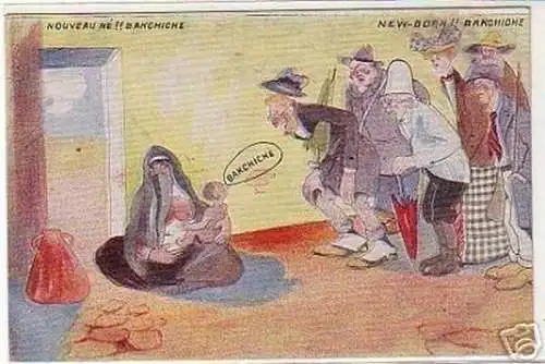 08995 Humor Ak Ägypten "New Born Bakchiche" um 1910