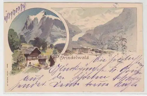 58558 Ak Lithographie Grindelwald Hotel Bear 1898