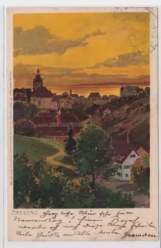 90530 AK Bregenz - Stadtpanorama mit Kirche um 1900