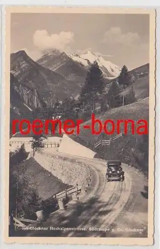 15253 Ak Großglockner Hochalpenstraße Südrampe gegen Groß Glockner um 1940