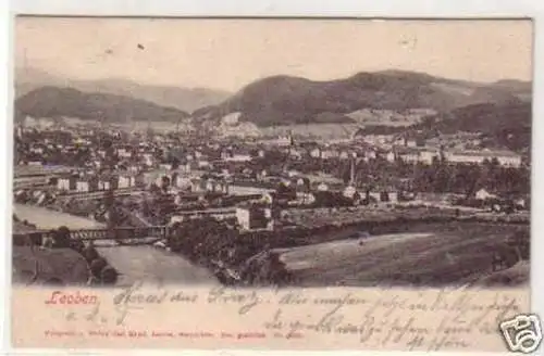 31110 Ak Leoben Steiermark Totalansicht 1902