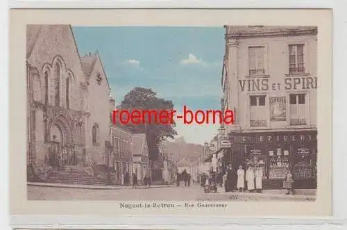 34316 Ak Nogent le Rotrou Rue Gouverneur Vins et Spirituosen um 1920