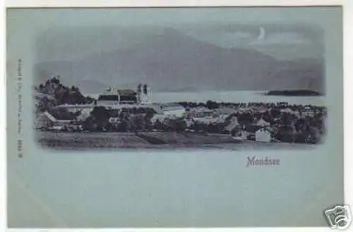 08769 Mondscheinkarte Mondsee Totalansicht um 1900