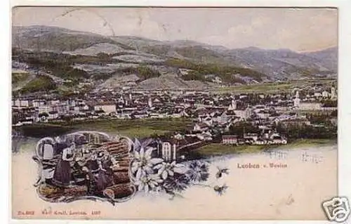 29986 Mehrbild Ak Leoben Steiermark von Westen 1908