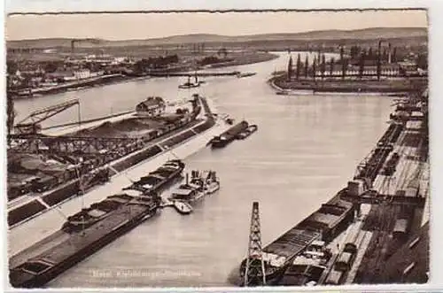 02818 Ak Basel Kleinhüninger Rheinhafen um 1950