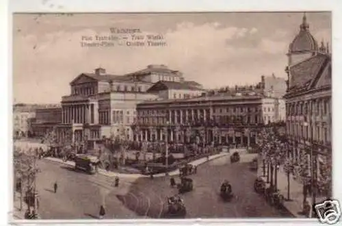 30659 Feldpost Ak Warschau Theater Platz 1916