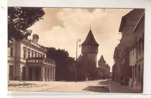 50650 Foto Ak Hermannstadt Siebenbürgen Rumänien Stadttheater mit Hartenekturm