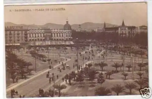 30616 Ak Barcelona Plaza de Cataluna 1909