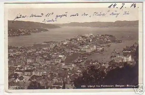 13037 Ak Bergen Norwegen Totalansicht 1913