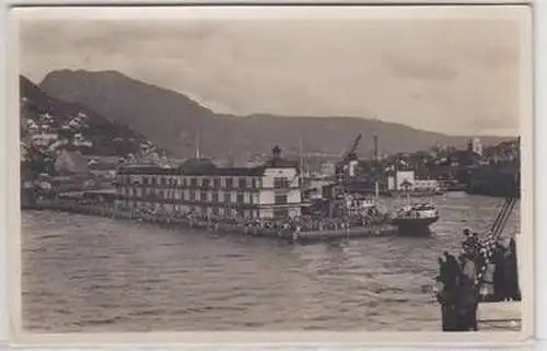 52991 Ak Bergen Norwegen Hafen Ansicht 1937