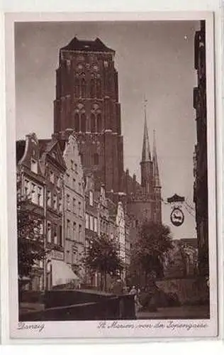 24665 Ak Danzig St. Marienkirche von der Jopengasse um 1930