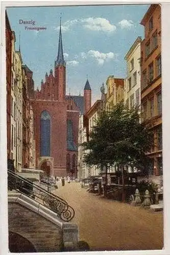 57832 Ak Danzig Frauengasse und Marienkirche um 1910