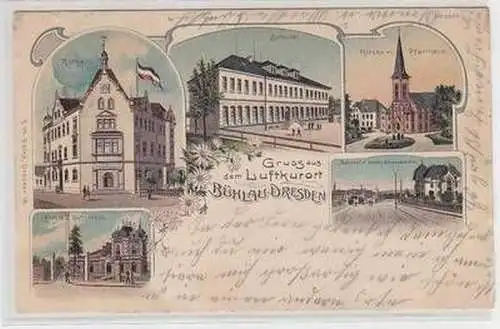 56308 Ak Lithographie Gruß aus dem Luftkurort Bühlau Dresden 1904