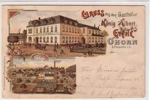 55595 Ak Lithographie Gruß aus Ohorn bei Pulsnitz 1901