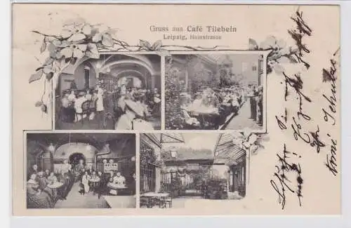 86832 Mehrbild Ak Gruß aus Café Tilebein Leipzig Hainstrasse 1908