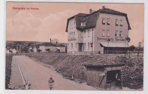 84185 Ak Steinpleis bei Werdau Bahnschänke 1916